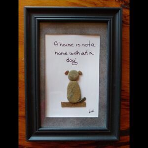 A House Is Not A Home With Out A Dog Pebble Art by Mimi 5x7 Framed Wall Decor